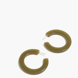 Madewell Olive Green Resin Hoop Earrings